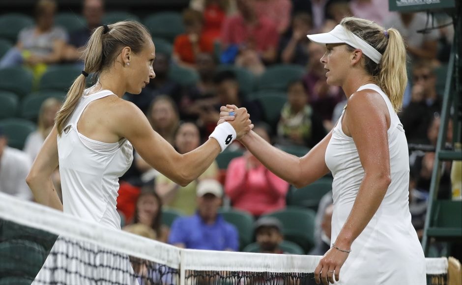 Unseeded Slovakian Magdalena Rybarikova stormed into the Wimbledon semi-finals by routing CoCo Vandeweghe 6-3, 6-3 on Tuesday in a rain-plagued match that was halted for hours before being moved beneath the roof of Centre Court. AP Unseeded Slovakian Magdalena Rybarikova stormed into the Wimbledon semi-finals by routing CoCo Vandeweghe 6-3, 6-3 on Tuesday in a rain-plagued match that was halted for hours before being moved beneath the roof of Centre Court. AP