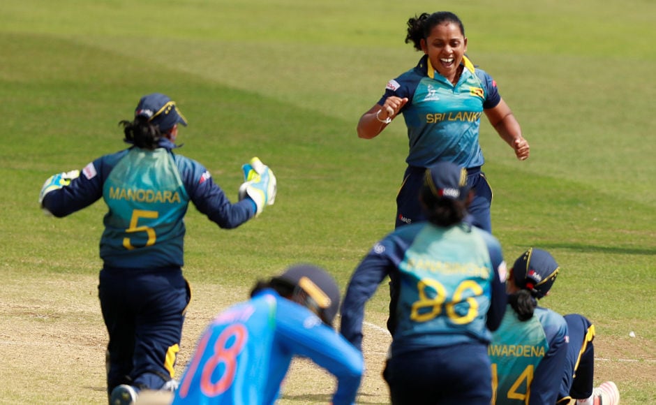 India's Smriti Mandhana departed for a paltry 8 as Sri Lanka's Chandima Gunaratne got rid of the former and bowled a terrific opening spell. Reuters India's Smriti Mandhana departed for a paltry 8 as Sri Lanka's Chandima Gunaratne got rid of the former and bowled a terrific opening spell. Reuters