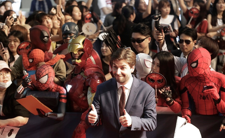 Director Jon Watts poses during a promotional event for his latest film Spider-Man: Homecoming in Seoul, South Korea, Sunday, 2 July, 2017. The film will be released in South Korea on 5 July. (AP Photo/Ahn Young-joon). Director Jon Watts poses during a promotional event for his latest film Spider-Man: Homecoming in Seoul, South Korea, Sunday, 2 July, 2017. The film will be released in South Korea on 5 July. (AP Photo/Ahn Young-joon).