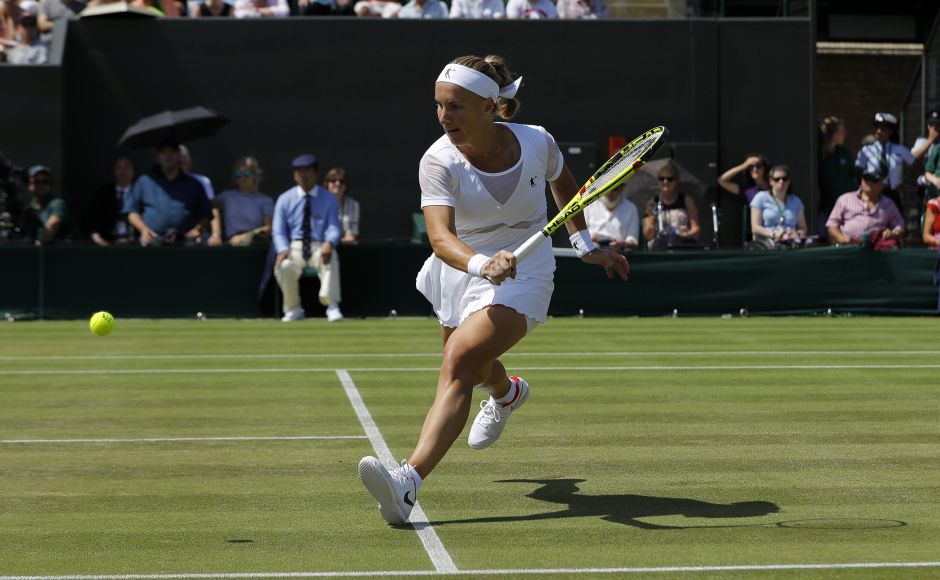 Seventh-seeded Svetlana Kuznetsova beat Agnieszka Radwanska to become the first player to reach the quarterfinals at Wimbledon 2017. AP Seventh-seeded Svetlana Kuznetsova beat Agnieszka Radwanska to become the first player to reach the quarterfinals at Wimbledon 2017. AP