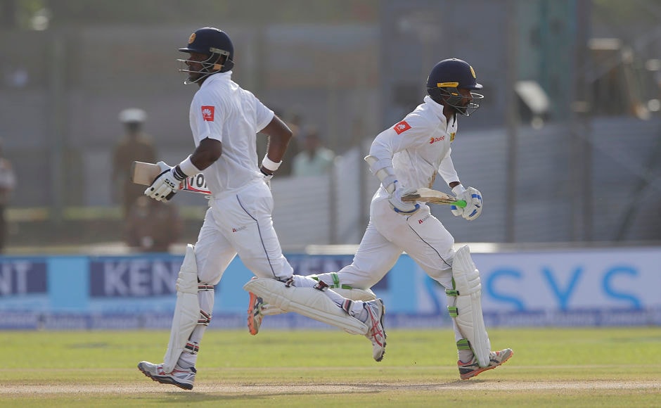 The experienced pair of Angelo Mathews and Upul Tharanga stitched together a 57-run stand. AP