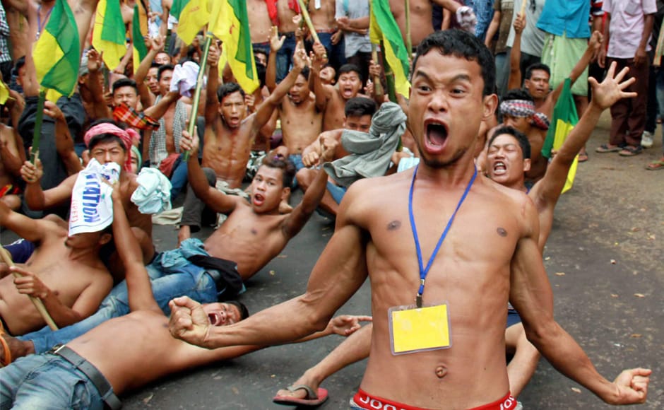 Indigenous People Front of Tripura (IPFT) and other tribal wings protest in National Highway 44 in Khamtingbari area to demand a separate state- Twipraland, in Baramura, Agartala on Monday. PTI Indigenous People Front of Tripura (IPFT) and other tribal wings protest in National Highway 44 in Khamtingbari area to demand a separate state- Twipraland, in Baramura, Agartala on Monday. PTI