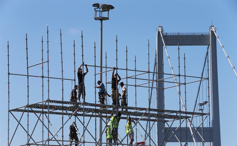 Erdogan is also set to unveil a large monument for the "martyrs" opposite his palace in Ankara and another near Istanbul's former Bosporus Bridge, which has been renamed as the "July 15 Martyrs Bridge" to honour the people who died resisting the coup. AP Erdogan is also set to unveil a large monument for the "martyrs" opposite his palace in Ankara and another near Istanbul's former Bosporus Bridge, which has been renamed as the "July 15 Martyrs Bridge" to honour the people who died resisting the coup. AP