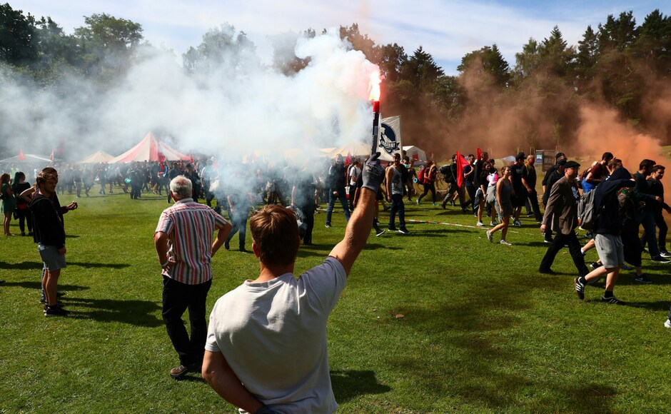 Activists march to their camp during the G20 summit in Hamburg, Germany on Thursday. Reuters Activists march to their camp during the G20 summit in Hamburg, Germany on Thursday. Reuters