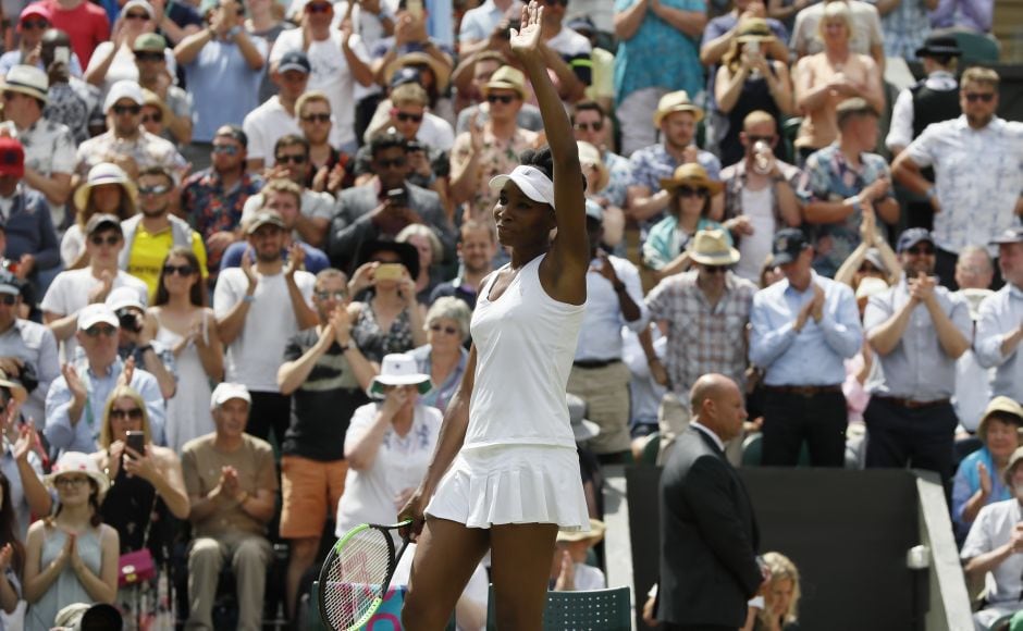 Five-time Wimbledon champion Venus Williams returned to the quarterfinals at the All England Club with a resounding victory over 19-year-old Ana Konjuh of Croatia. AP Five-time Wimbledon champion Venus Williams returned to the quarterfinals at the All England Club with a resounding victory over 19-year-old Ana Konjuh of Croatia. AP