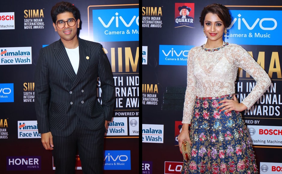 Allu Sirish and Trisha Krishnan at the awards. Image from Twitter. Allu Sirish and Trisha Krishnan at the awards. Image from Twitter.