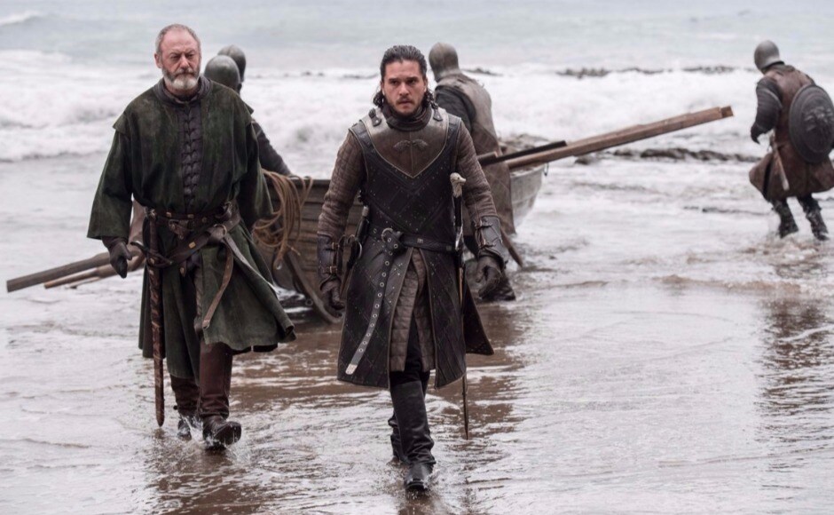 Episode two — 'Stormborn' — of Game of Thrones season 7 saw Jon Snow set off with Ser Davos for Dragonstone, to answer Daenerys Targaryen's summons, sent via Tyrion Lannister. Now, new photos released by HBO from episode 3 — 'The Queen's Justice' — see Davos and Jon reach the rocky shores of Dragonstone. Image via HBO Episode two — 'Stormborn' — of Game of Thrones season 7 saw Jon Snow set off with Ser Davos for Dragonstone, to answer Daenerys Targaryen's summons, sent via Tyrion Lannister. Now, new photos released by HBO from episode 3 — 'The Queen's Justice' — see Davos and Jon reach the rocky shores of Dragonstone. Image via HBO