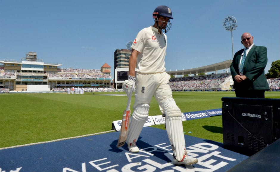 One of England's premier batsmen, Alastair Cook, was found wanting against the South African pacers too. He departed fending at a short-pitched delivery from Morris to wicket-keeper Quinton de Kock - a huge wicket for the Proteas. AFP One of England's premier batsmen, Alastair Cook, was found wanting against the South African pacers too. He departed fending at a short-pitched delivery from Morris to wicket-keeper Quinton de Kock - a huge wicket for the Proteas. AFP