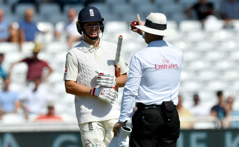 England's Gary Ballance leaves the field after being given out on review for 4 runs. His wicket meant that England were 28/2 in the 12th over of the innings and in some early discomfort. AFP England's Gary Ballance leaves the field after being given out on review for 4 runs. His wicket meant that England were 28/2 in the 12th over of the innings and in some early discomfort. AFP