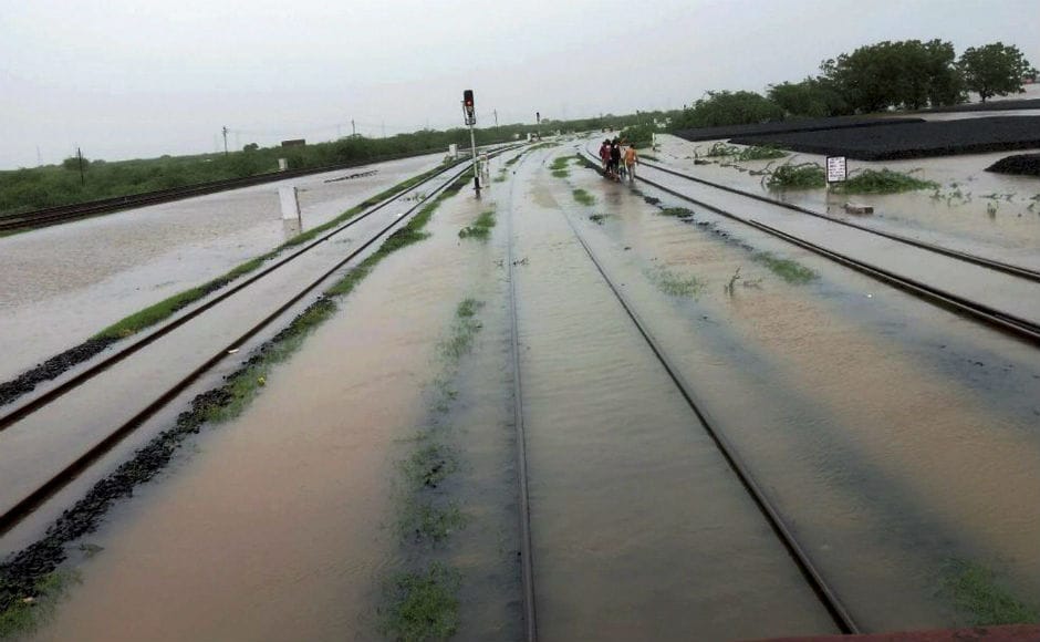 Rail and road traffic in Saurashtra region were disrupted as over a dozen state highways were affected and several trains cancelled due to waterlogging in Maliya Miyana town of Morbi district which threw normal life out of gear. PTI