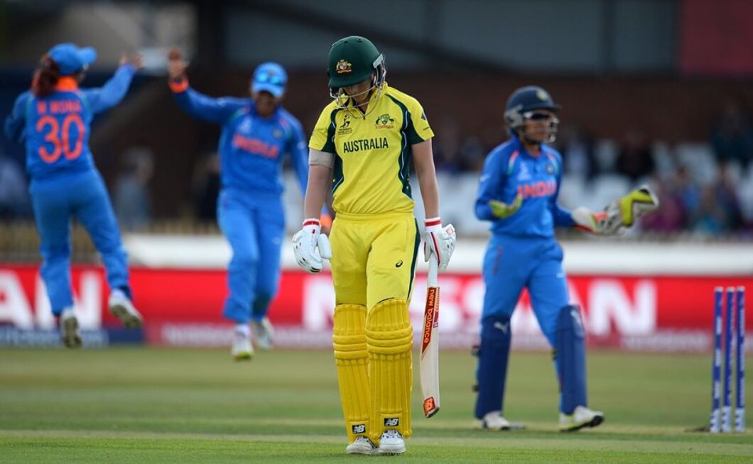 The Australian batting got off to a disastrous start. They were tottering at 21-3. In-form batswoman and captain Meg Lanning was castled by India's Jhulan Goswami for a duck. Twitter/@icc The Australian batting got off to a disastrous start. They were tottering at 21-3. In-form batswoman and captain Meg Lanning was castled by India's Jhulan Goswami for a duck. Twitter/@icc