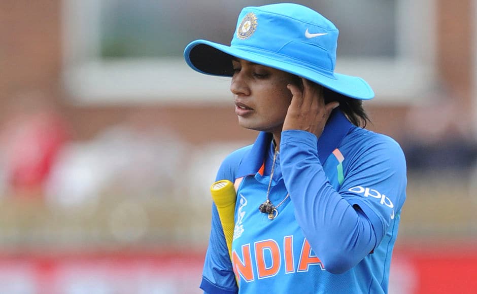 However, wickets fell in a flurry after the wicket of India captain Mithali Raj who was dismissed for a single-digit score for the first time since 2014. AP However, wickets fell in a flurry after the wicket of India captain Mithali Raj who was dismissed for a single-digit score for the first time since 2014. AP