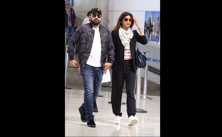 Raj Kundra and Shilpa Shetty have also landed to partake in IIFA celebrations. Image from Twitter/IIFA. Raj Kundra and Shilpa Shetty have also landed to partake in IIFA celebrations. Image from Twitter/IIFA.