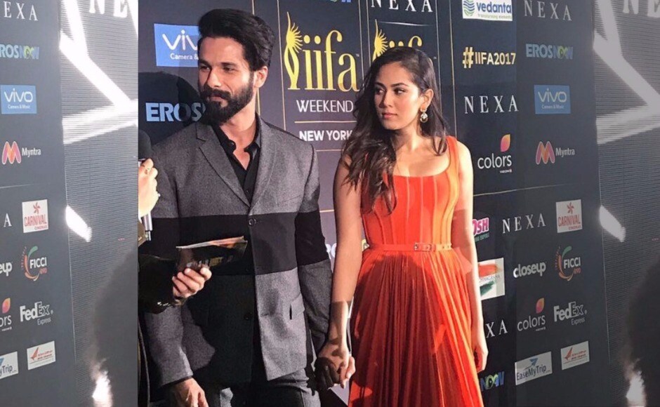 Shahid Kapoor and Mira Rajput make their way to the IIFA Awards 2017 ceremony, being held at the MetLife Stadium in New Jersey on the evening of 15 July 2017. Image via Twitter Shahid Kapoor and Mira Rajput make their way to the IIFA Awards 2017 ceremony, being held at the MetLife Stadium in New Jersey on the evening of 15 July 2017. Image via Twitter