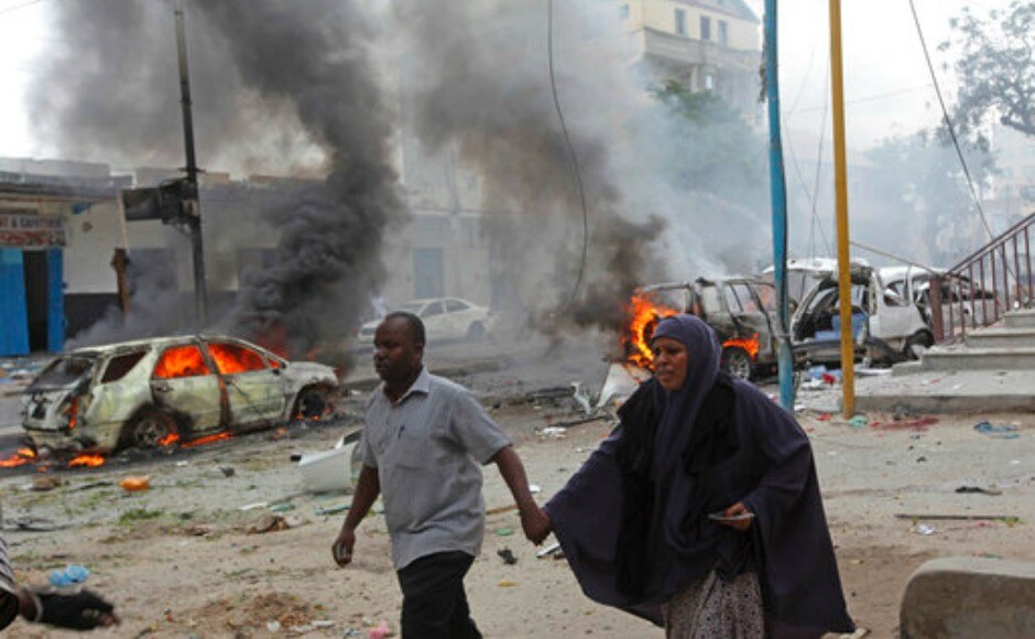 The bomb exploded as the car was driving in the busy Maka al Mukaram road, police said. AP The bomb exploded as the car was driving in the busy Maka al Mukaram road, police said. AP