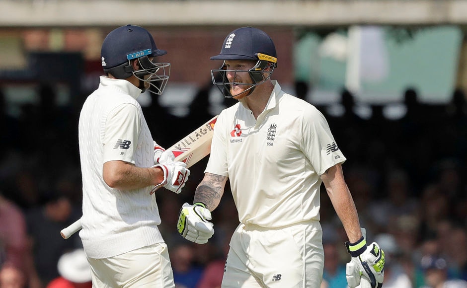 England's innings stabilised with a 114-run partnership between captain Joe Root and Ben Stokes(R). AP England's innings stabilised with a 114-run partnership between captain Joe Root and Ben Stokes(R). AP