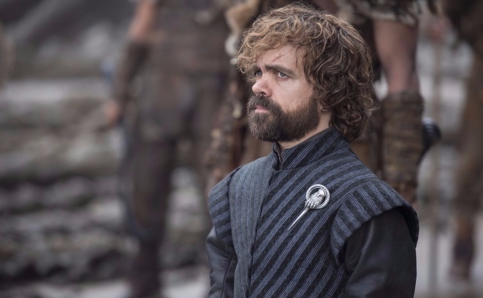 Tyrion waits to greet them at the landing. He of course, hasn't passed on Dany's message about 'bending the knee' to Jon — so some conflict could arise there. Image via HBO Tyrion waits to greet them at the landing. He of course, hasn't passed on Dany's message about 'bending the knee' to Jon — so some conflict could arise there. Image via HBO
