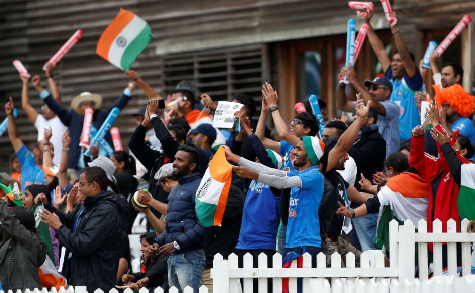 A section of the Indian fans during India's match against New Zealand in the Women's World Cup at Derby. Reuters A section of the Indian fans during India's match against New Zealand in the Women's World Cup at Derby. Reuters