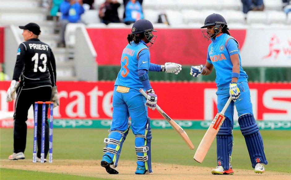 Mithali Raj (109) and Harmanpreet Kaur (60) added 132 runs for the third wicket and put India in a position of considerable comfort after two early blows. PTI Mithali Raj (109) and Harmanpreet Kaur (60) added 132 runs for the third wicket and put India in a position of considerable comfort after two early blows. PTI