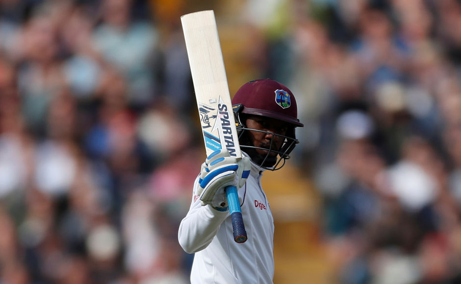 West Indies' Jermaine Blackwood tried his best to avert the inevitable with a fighting fifty. However, lacking any support, he couldn't save his team from the follow-on as they were dismissed for 168. Reuters West Indies' Jermaine Blackwood tried his best to avert the inevitable with a fighting fifty. However, lacking any support, he couldn't save his team from the follow-on as they were dismissed for 168. Reuters