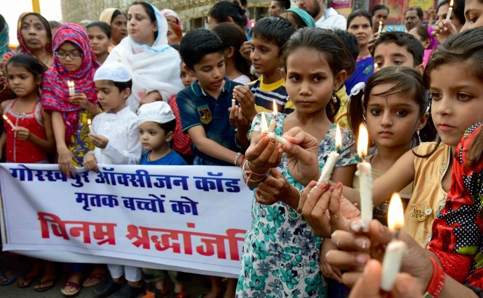 In Bhopal, children paid homage to those infants who lost their lives in the tragedy. Uttar Pradesh chief minister Yogi Adityanath sought the Centre's help to set up a virus research centre in the eastern part of the state to fight vector borne diseases like encephalitis, which claim several lives each year. PTI In Bhopal, children paid homage to those infants who lost their lives in the tragedy. Uttar Pradesh chief minister Yogi Adityanath sought the Centre's help to set up a virus research centre in the eastern part of the state to fight vector borne diseases like encephalitis, which claim several lives each year. PTI
