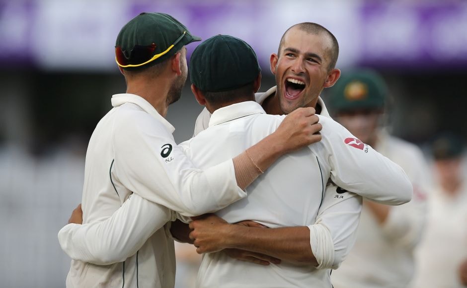 Trailing by 43 runs in its first innings, Australia got the lone success in the penultimate over of day two when left arm spinner Ashton Agar dismissed Soumya Sarkar for 15. AP Trailing by 43 runs in its first innings, Australia got the lone success in the penultimate over of day two when left arm spinner Ashton Agar dismissed Soumya Sarkar for 15. AP