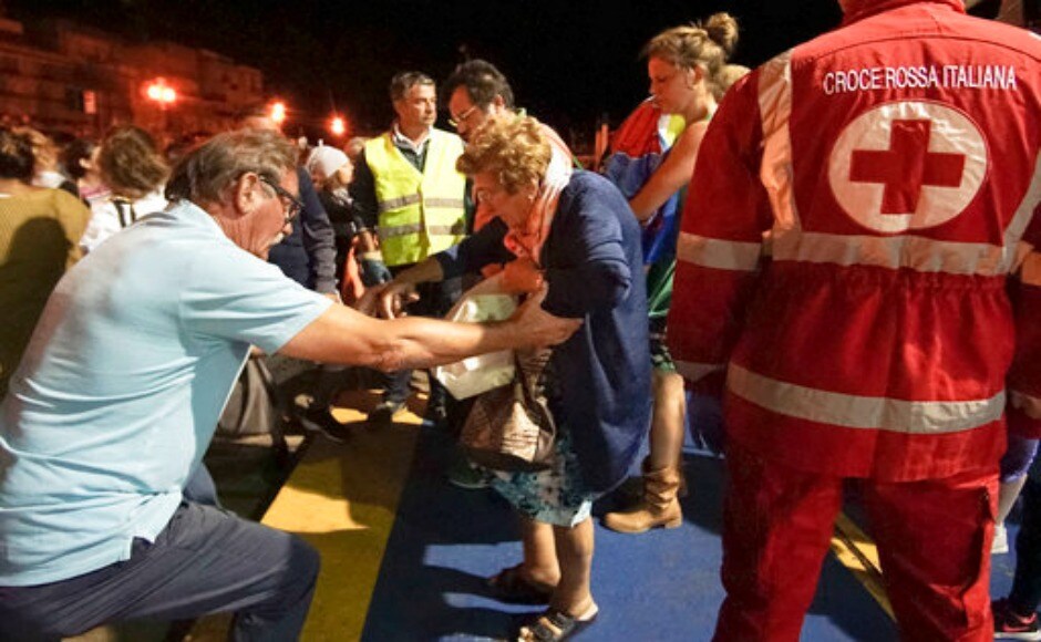A 3.6-magnitude earthquake rattled the Italian resort island of Ischia at the peak of tourist season, collapsing few buildings, cutting electricity and sending panicked residents and tourists into the streets. AP A 3.6-magnitude earthquake rattled the Italian resort island of Ischia at the peak of tourist season, collapsing few buildings, cutting electricity and sending panicked residents and tourists into the streets. AP