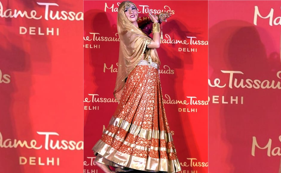 Madhubala's wax figure inspired by her legendary character Anarkali from the film Mughal-e-Azam was unveiled by Madame Tussauds, Delhi on Thursday. Image from News 18. Madhubala's wax figure inspired by her legendary character Anarkali from the film Mughal-e-Azam was unveiled by Madame Tussauds, Delhi on Thursday. Image from News 18.