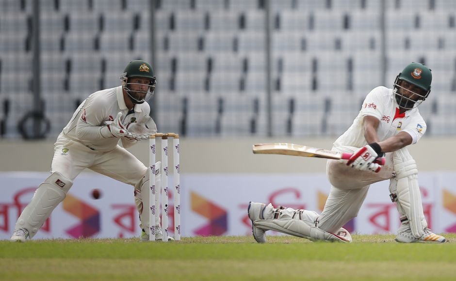 Bangladesh ended the second day on 45-1 with opener Tamim Iqbal batting on 30 with nightwatchman Taijul Islam yet to open the account. AP Bangladesh ended the second day on 45-1 with opener Tamim Iqbal batting on 30 with nightwatchman Taijul Islam yet to open the account. AP