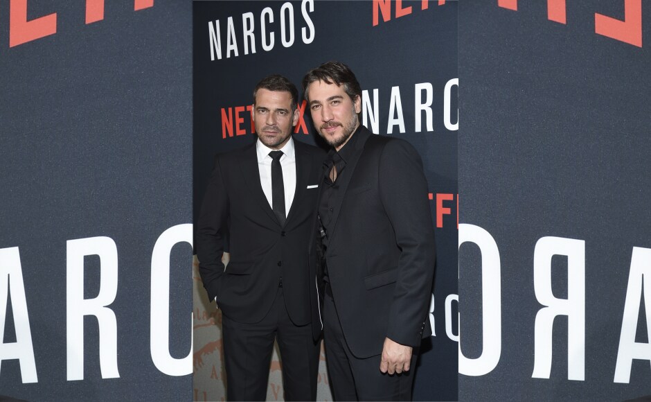 The series stars Damian Alcazar (Gilberto), Francisco Denis (Miguel), Alberto Ammann (Pacho) and Pepe Rapazote (Chepe) as the Cali cartel masterminds. Image from AP. The series stars Damian Alcazar (Gilberto), Francisco Denis (Miguel), Alberto Ammann (Pacho) and Pepe Rapazote (Chepe) as the Cali cartel masterminds. Image from AP.