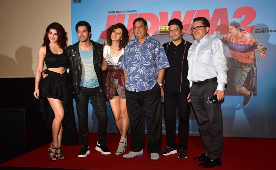 Apart from Varun, Jacqueline and Taapsee, director David Dhawan and CEO of Fox Star India Vijay Singh were also present at the launch. Apart from Varun, Jacqueline and Taapsee, director David Dhawan and CEO of Fox Star India Vijay Singh were also present at the launch.