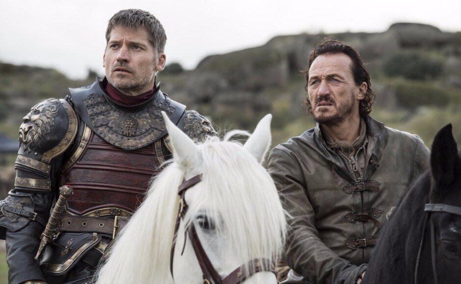 Jaime and Bron have the task of transporting all the gold they looted from Highgarden back to King's Landing, so Cersei can pay off the crown's debts to the Iron Bank of Braavos. Will the gold be waylaid by Dany's forces? Image courtesy HBO Jaime and Bron have the task of transporting all the gold they looted from Highgarden back to King's Landing, so Cersei can pay off the crown's debts to the Iron Bank of Braavos. Will the gold be waylaid by Dany's forces? Image courtesy HBO