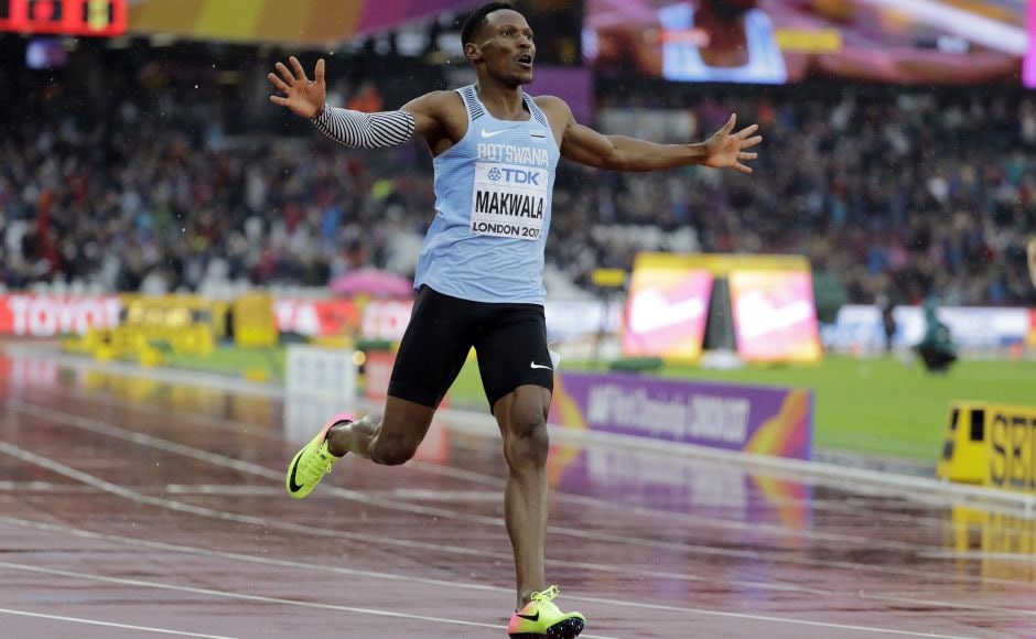 Needing to run 20.53 seconds or faster to advance, Isaac Makwala braved the rain and cold at the Olympic Stadium and finished in 20.20. AP Needing to run 20.53 seconds or faster to advance, Isaac Makwala braved the rain and cold at the Olympic Stadium and finished in 20.20. AP