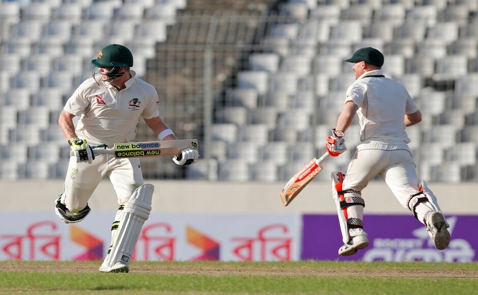 Australia's senior most batting pair David Warner and captain Steve Smith got together after the fall of two quick wickets as they went on to add 81-runs for the 3rd wicket before Stumps on Day 3. AP Australia's senior most batting pair David Warner and captain Steve Smith got together after the fall of two quick wickets as they went on to add 81-runs for the 3rd wicket before Stumps on Day 3. AP