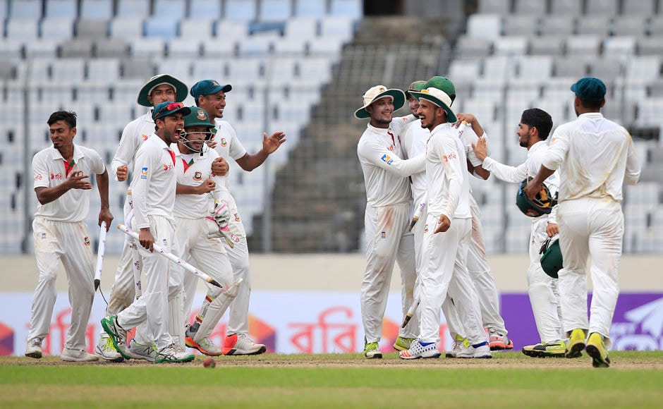 Bangladesh complete a memorable win by defeating Australia for the first time in Test match cricket. AP Bangladesh complete a memorable win by defeating Australia for the first time in Test match cricket. AP
