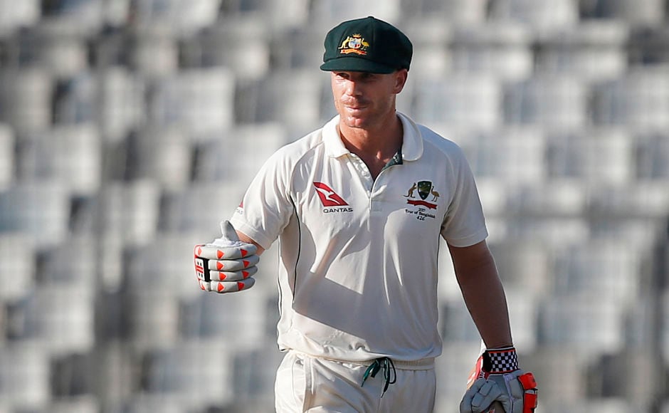 David Warner silenced his critics with a vital half-century on a spiteful pitch and remained unbeaten on 75 at the close of play on Day 3. AP David Warner silenced his critics with a vital half-century on a spiteful pitch and remained unbeaten on 75 at the close of play on Day 3. AP