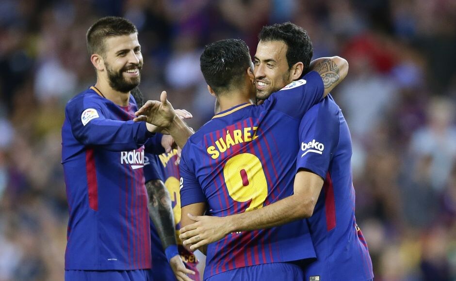 Sergio Busquets struck from long range for Barcelona's 2nd goal after Gerard Deulofeu, taking Neymar's vacant spot in the attack alongside Messi and Luis Suarez, got off to a good start by opening the scoring in the sixth minute. AP Sergio Busquets struck from long range for Barcelona's 2nd goal after Gerard Deulofeu, taking Neymar's vacant spot in the attack alongside Messi and Luis Suarez, got off to a good start by opening the scoring in the sixth minute. AP
