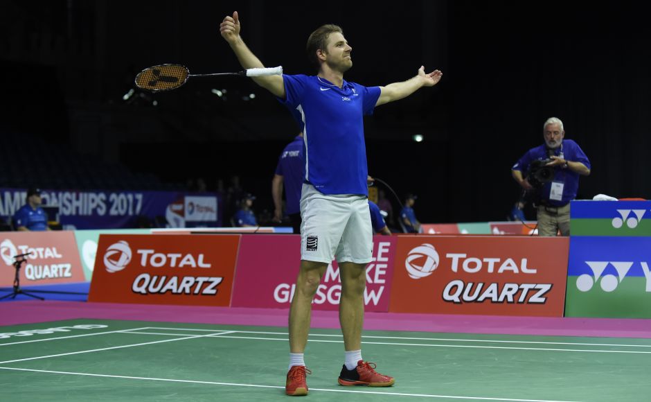Brice Leverdez beat Lee Chong Wei 21-19, 22-24, 21-17. AFP Brice Leverdez beat Lee Chong Wei 21-19, 22-24, 21-17. AFP