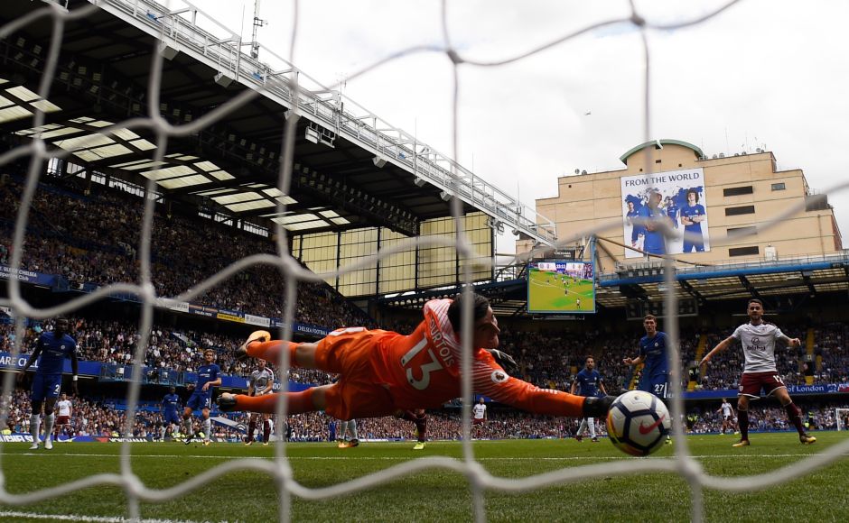 Chelsea endured a shocking start to the defence of their Premier League title on Saturday, losing 3-2 at home to Burnley. Sam Vokes scored two goals to send Burnley into the halftime break a worthy if unexpected 3-0 up. Voakes pictured here scoring the first goal. Reuters Chelsea endured a shocking start to the defence of their Premier League title on Saturday, losing 3-2 at home to Burnley. Sam Vokes scored two goals to send Burnley into the halftime break a worthy if unexpected 3-0 up. Voakes pictured here scoring the first goal. Reuters