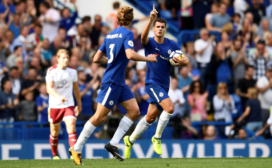 Newly-signed substitute Alvaro Morata got one back in the 69th minute, poking the ball in from a Willian cross and putting Burnley on the back foot. Defender David Luiz found the net in the 87th minute but Burnley hung on. Morata pictured celebrating his goal. Reuters Newly-signed substitute Alvaro Morata got one back in the 69th minute, poking the ball in from a Willian cross and putting Burnley on the back foot. Defender David Luiz found the net in the 87th minute but Burnley hung on. Morata pictured celebrating his goal. Reuters