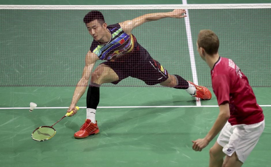 Viktor Axelsen wasted little time dispatching Chen Long, who won the World Badminton Championships in 2014 and 2015 and the Olympics in Rio de Janeiro. AP Viktor Axelsen wasted little time dispatching Chen Long, who won the World Badminton Championships in 2014 and 2015 and the Olympics in Rio de Janeiro. AP