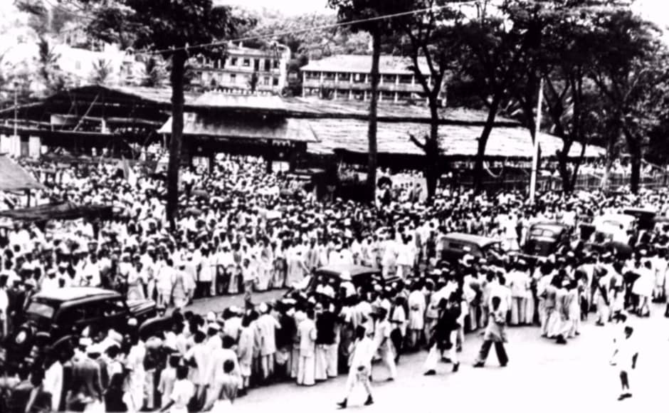 Gandhi's last days in Bihar and Noakhali are also chronicled in the exhibition. Above, a crowd gathers during the Quit India movement, 1942 Gandhi's last days in Bihar and Noakhali are also chronicled in the exhibition. Above, a crowd gathers during the Quit India movement, 1942