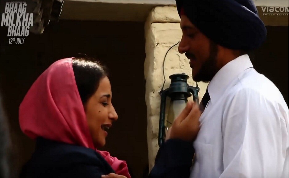 Farhan Akhtar and Divya Dutta in Rakyesh Omprakash Mehra's 2013 biopic, Bhaag Milkha Bhaag. Screen grab from YouTube. Farhan Akhtar and Divya Dutta in Rakyesh Omprakash Mehra's 2013 biopic, Bhaag Milkha Bhaag. Screen grab from YouTube.
