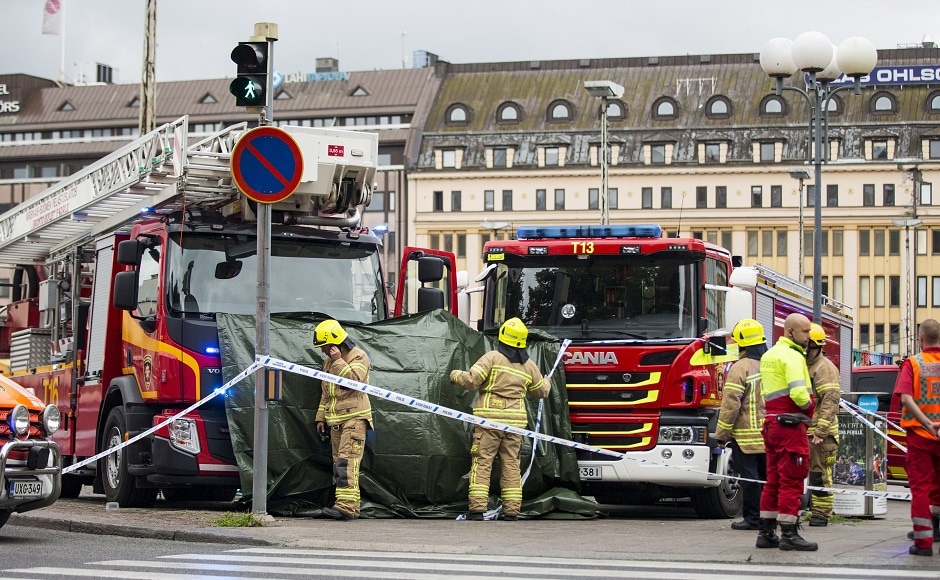 Two people were killed and six injured after a stabbing attack in the Finnish city of Turku on Friday. Police shot and wounded a suspect, arresting him just minutes after the attack. AP Two people were killed and six injured after a stabbing attack in the Finnish city of Turku on Friday. Police shot and wounded a suspect, arresting him just minutes after the attack. AP