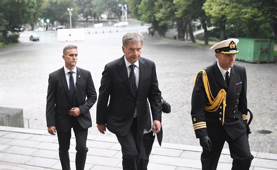 Finnish president Sauli Niinist arrived in Turku and condemned the attack as a "shocking and cowardly act". He also attended a prayer service held for the victims at a Cathedral. AP Finnish president Sauli Niinist arrived in Turku and condemned the attack as a "shocking and cowardly act". He also attended a prayer service held for the victims at a Cathedral. AP