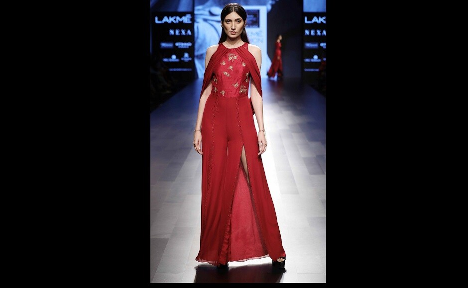 The colour card started with deep indigo, burgundy, black and then moved to haute colours like paprika, mustard, splashes of gold, bronze and pewter. The colour card started with deep indigo, burgundy, black and then moved to haute colours like paprika, mustard, splashes of gold, bronze and pewter.