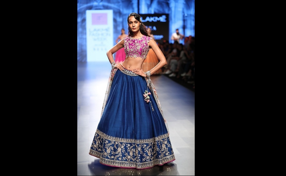 Hand embroidery, traditional zardozi designs formed an essential part of Reddy's collection this year. Hand embroidery, traditional zardozi designs formed an essential part of Reddy's collection this year.