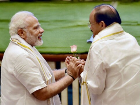 Prime Minister Narendra Modi welcomes M Venkaiah Naidu as Rajya Sabha Chairman Prime Minister Narendra Modi welcomes M Venkaiah Naidu as Rajya Sabha Chairman