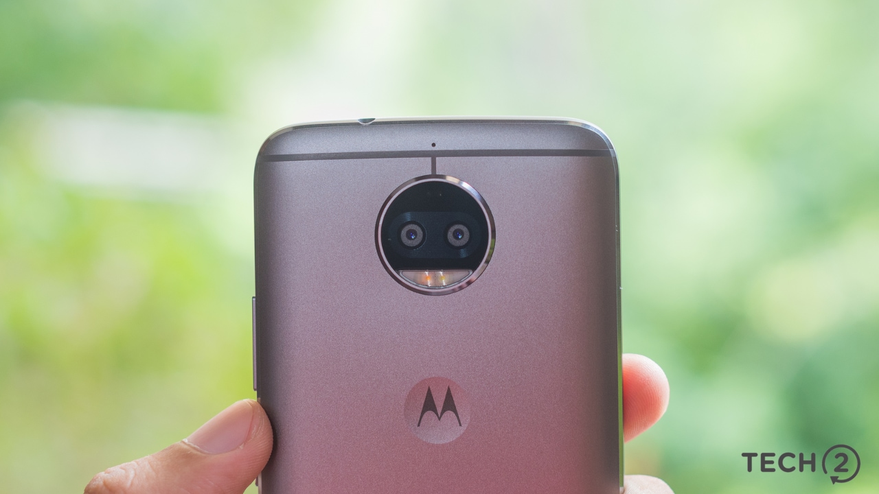 The dual-camera setup on the Moto G5s Plus