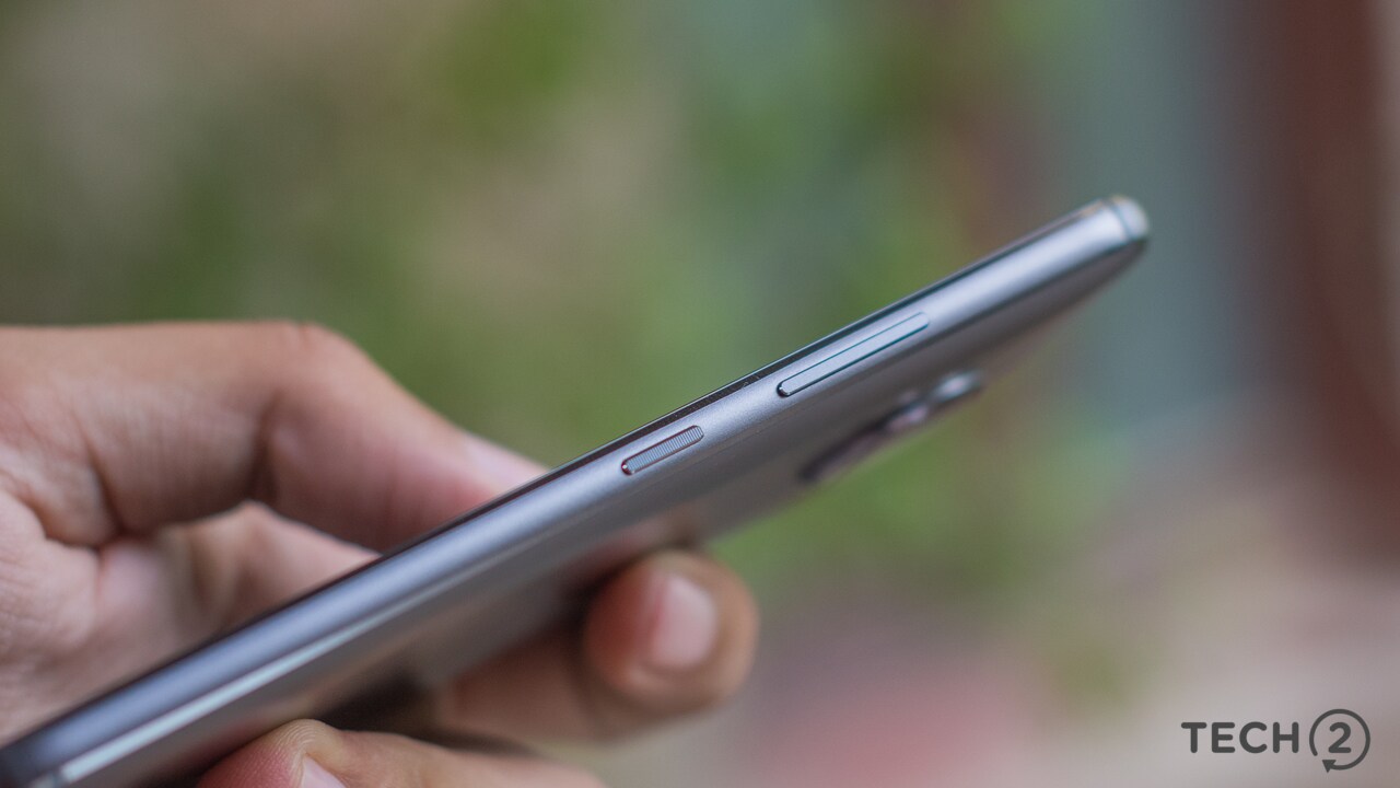 The volume and power buttons are on the left
